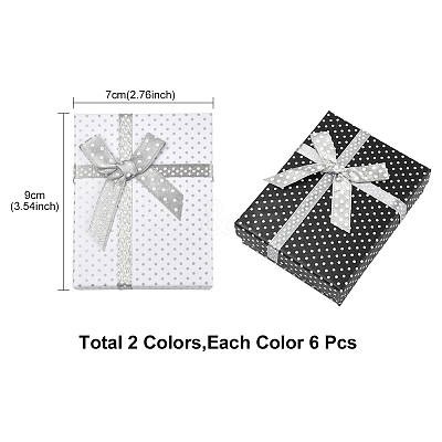 12Pcs 2 Colors Cardboard Paper Jewelry Set Boxes CBOX-FS0001-03-1