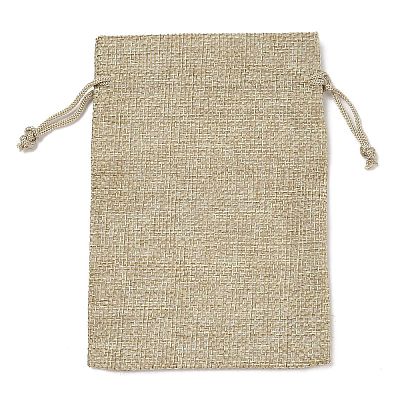 Christmas Printed Burlap Packing Pouches Drawstring Bags ABAG-Q053-02A-11-1