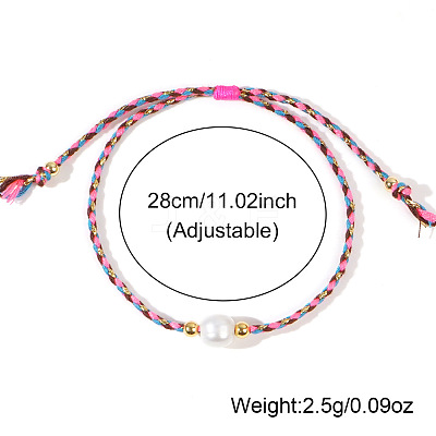 Natural Freshwater Pearl Bead Braided Bead Bracelets LS-JH8725-1-1