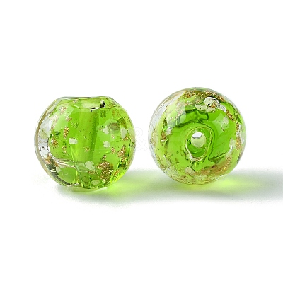 Luminous Handmade Gold Sand Lampwork Beads FOIL-B001-07-1
