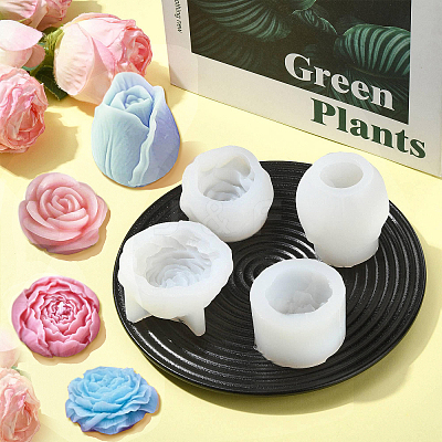 4Pcs 4 Styles DIY Candle Silicone Molds SIMO-FS0001-03-1