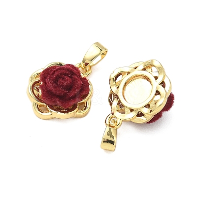 Brass Resin Pendants KK-B139-16G-01-1