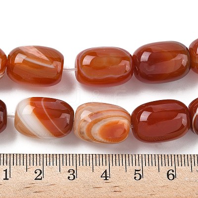 Natural Banded Agate/Striped Agate(Dyed & Heated) Beads Strands G-H324-01G-1