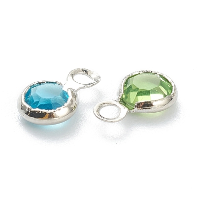 Faceted Glass Charms KK-F826-05P-1