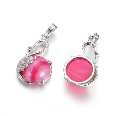 Natural Agate Pendants G-L512-N15-1