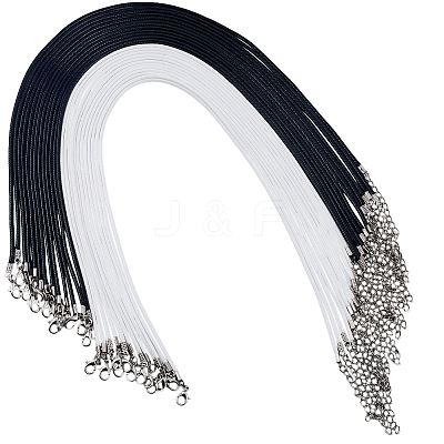50Pcs 2 Colors Waxed Imitation Leather Cord Necklace Makings MAK-SP0001-05-1