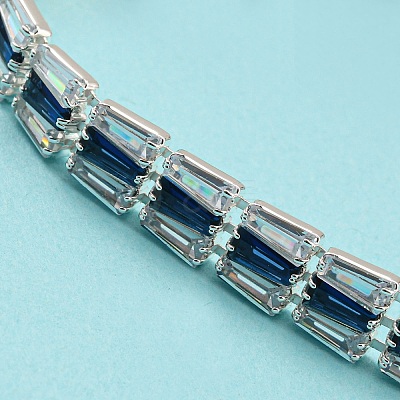 Rack Plating Brass Rectangle Link Bracelet BJEW-Q771-09S-1