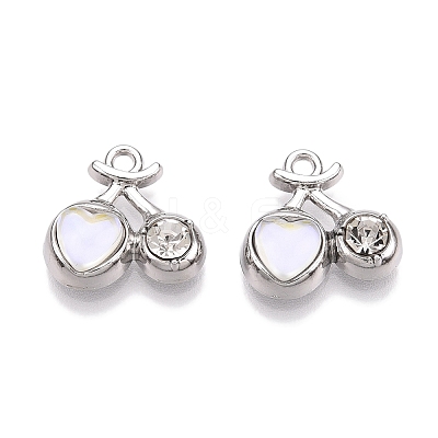 Rack Plating Alloy Glass Pendants FIND-N005-13P-1