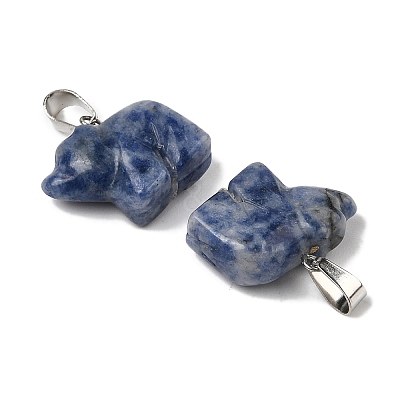 Natural Blue Spot Jasper Pendants G-B127-02P-06-1