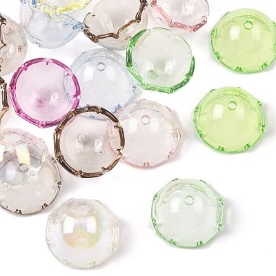 20Pcs UV Plating Acrylic Bead Caps OACR-FS0002-44-1