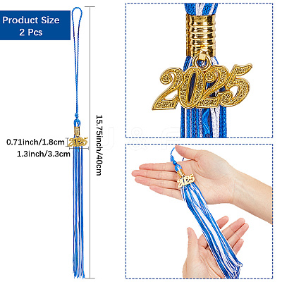 Polyester Graduation Tassel Pendant Decorations AJEW-WH20020-078B-1