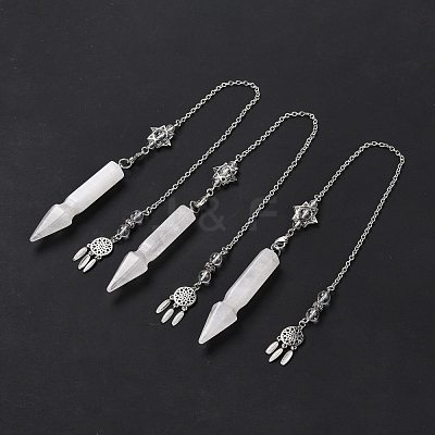 Natural Quartz Crystal Pointed Dowsing Pendulums G-I322-01P-06-1