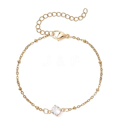 304 Stainless Steel Glass Link Bracelets BJEW-JB13489-1