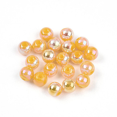 Electroplate Pearlized Glass Pearl Beads EGLA-T021-14A-09-1