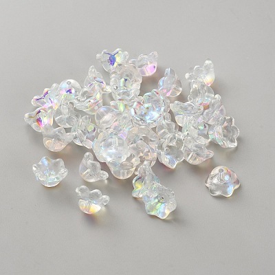 Transparent Glass Bead Caps GLAA-WH0036-40A-1