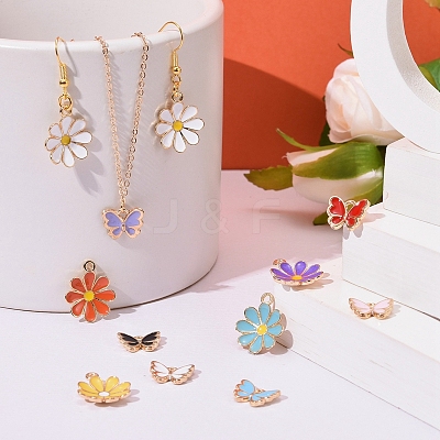 120Pcs 12 Styles Alloy Enamel Pendants ENAM-LS0001-23LG-1