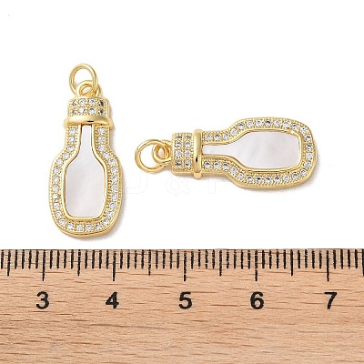 Brass Micro Pave Cubic Zirconia Pendants KK-B083-10G-1