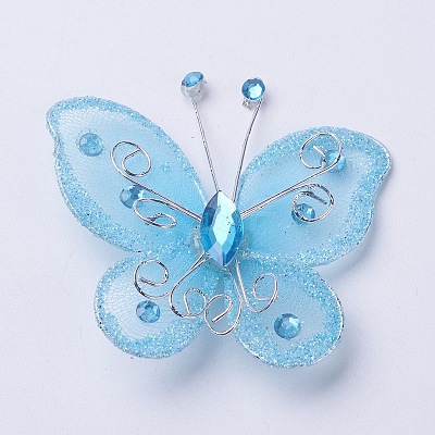 Polyester Butterfly Decoration DIY-WH0018-03G-1