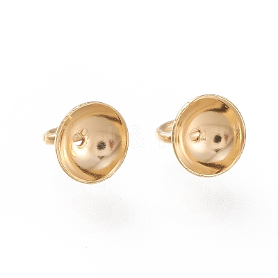 201 Stainless Steel Bead Cap Pendant Bails STAS-K194-03G-03-1