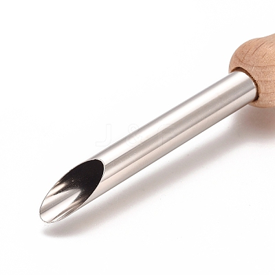 Stainless Steel and Wood Circular Clay Hole Cutters TOOL-WH0119-55-1