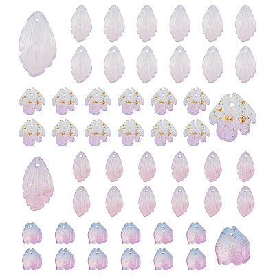 80Pcs 4 Style Glass Pendants GLAA-SC0001-63-1