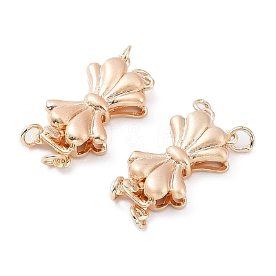 Rack Plating Bowknot Brass Box Clasps KK-A183-70G-1