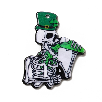 Halloween Printed Acrylic Pendants MACR-G059-07F-1