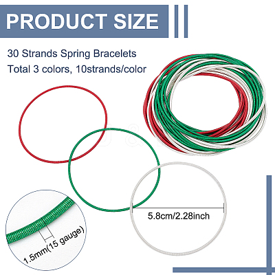 30Pcs 3 Color Iron Thin Wrap Bangles Set for Women BJEW-BC0001-29-1