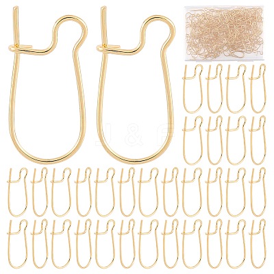 200Pcs Brass Hoop Earring Findings KK-CN0002-15-1