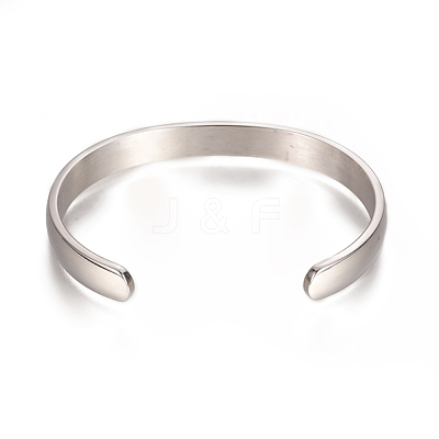 304 Stainless Steel Cuff Bangles STAS-I110-10-8mm-1