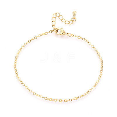 Brass Cable Chain Bracelets for Women BJEW-N032-08F-G-1