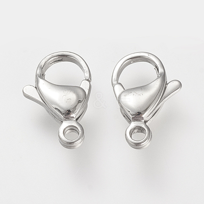 Non-Tarnish 304 Stainless Steel Lobster Claw Clasps X-STAS-S066-9mm-15-1
