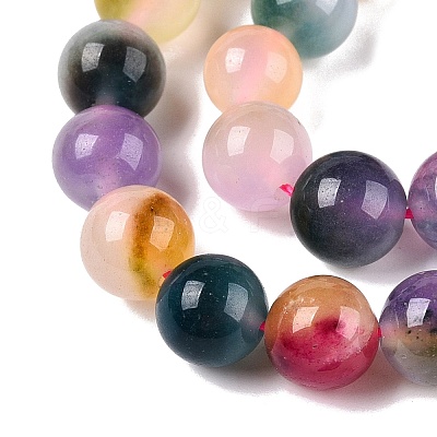 Dyed Natural White Jade Beads Strands G-T138-8mm-210-19-1