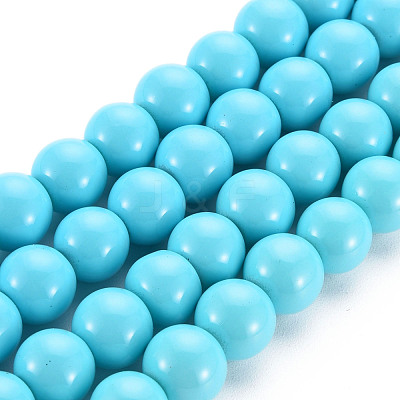 Painted Glass Bead Strands DGLA-S071-8mm-43-1
