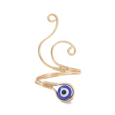 Copper Wire Wrap Open Cuff Rings RJEW-JR00562-02-1