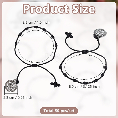 50Pcs Nylon Bracelets BJEW-GO00004-1