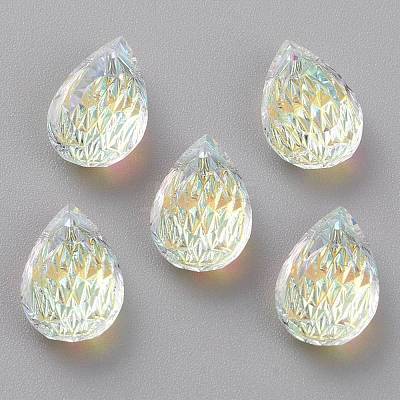 Embossed Glass Rhinestone Pendants GLAA-J101-05A-001AB-1