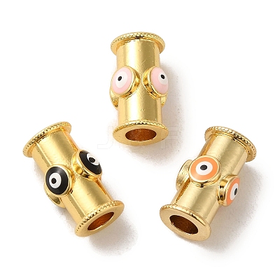 Brass Enamel Tube Beads KK-R162-059G-1