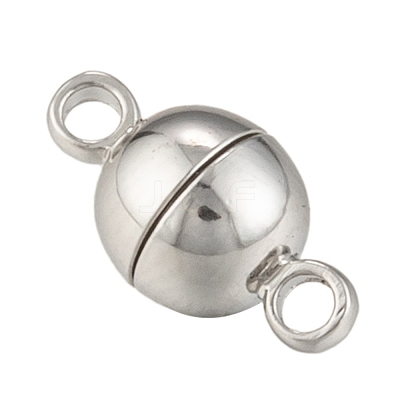 Rack Plating Brass Magnetic Clasps with Loops KK-F801-02A-P-1