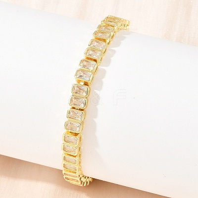 Brass Pave Clear Cubic Zirconia Tennis Bracelets for Women KK-CBA68DA-12G-1