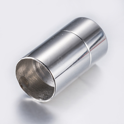 Tarnish Resistant 304 Stainless Steel Magnetic Clasps with Glue-in Ends STAS-F132-55P-10mm-1