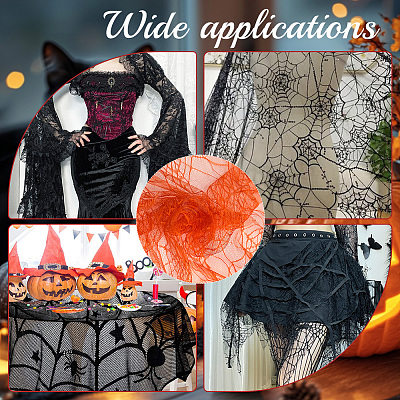 Polyester Spider Web Lace Fabric DIY-WH20049-44D-1