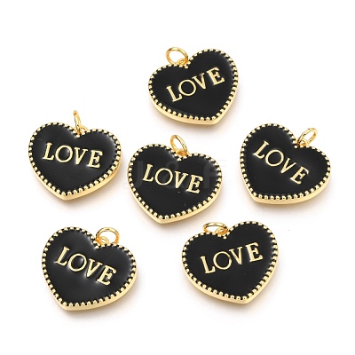 Brass Enamel Pendants KK-B027-03G-C-1