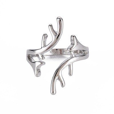Branch Cuff Finger Rings for Girl Women RJEW-S038-197-1