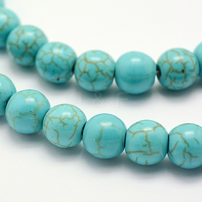 Synthetic Turquoise Beads Strands X-TURQ-F007-01B-6mm-1