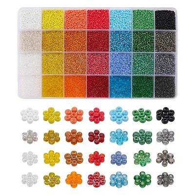 22400Pcs 28 Colors 12/0 Glass Seed Beads SEED-YW0001-84-1