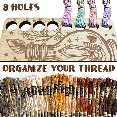  8-Position Wood Embroidery Thread Storage Trays TOOL-WH0056-024-1