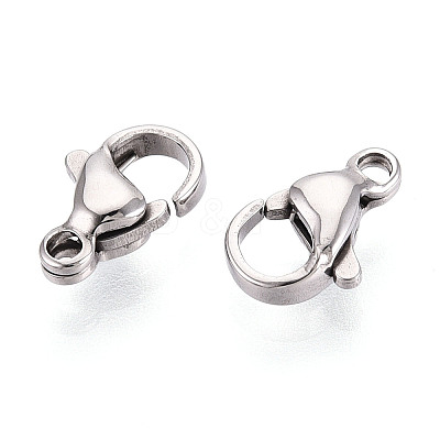 304 Stainless Steel Lobster Claw Clasps STAS-T065-10mm-34P-1