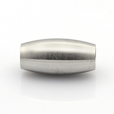 Tarnish Resistant 304 Stainless Steel Matte Surface Magnetic Clasps with Glue-in Ends LS-STAS-O042-C-12-1