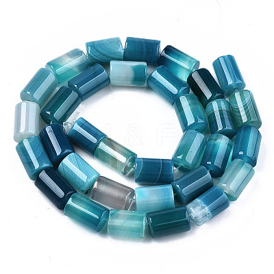 Natural Striped Agate/Banded Agate Beads Strands G-T131-70B-1